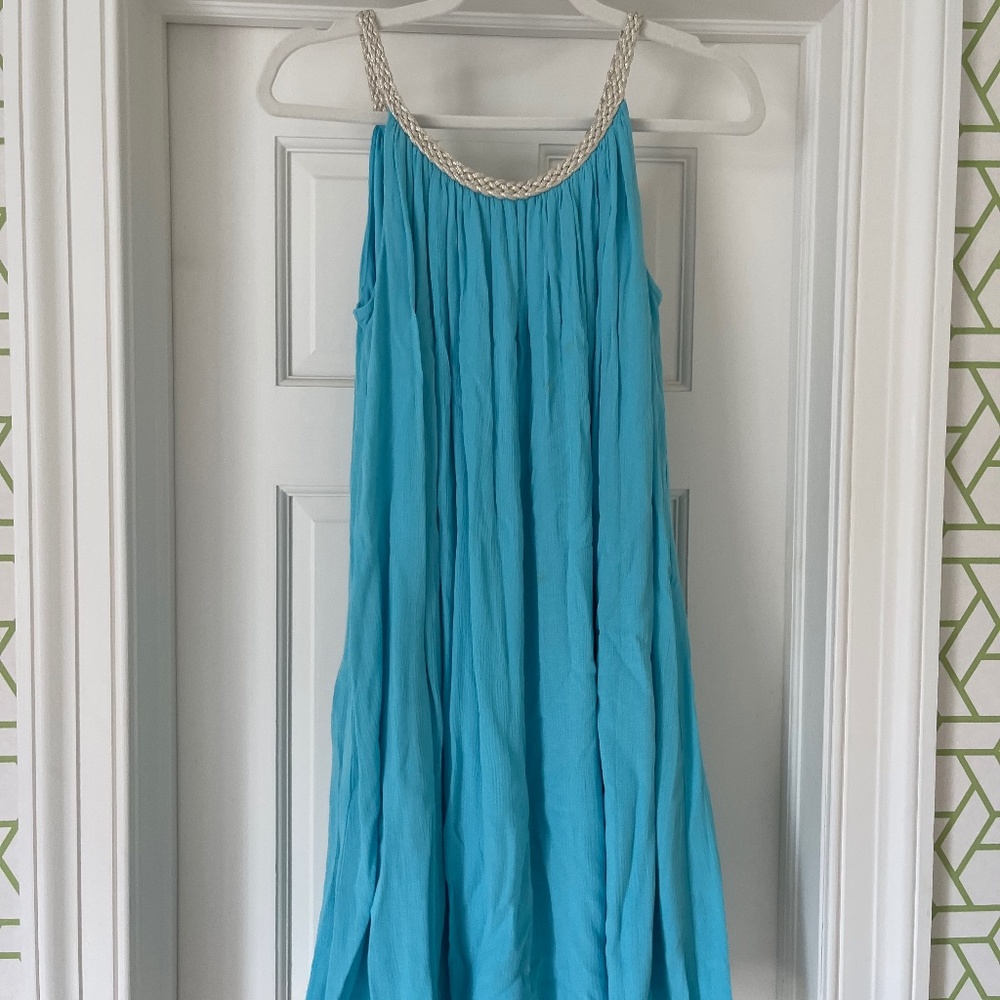 Teal flowy dress